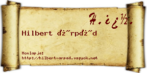 Hilbert Árpád névjegykártya