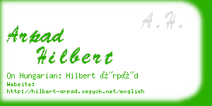 arpad hilbert business card